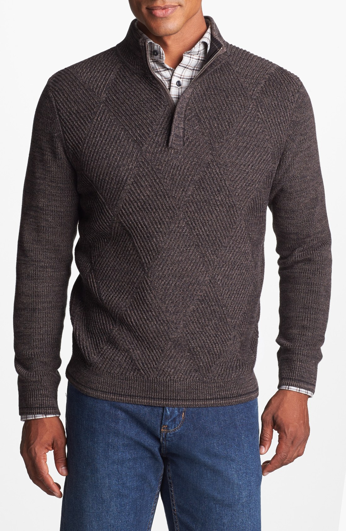 Tommy Bahama Marina Bay Pima Cotton Half Zip Sweater in Brown for Men ...