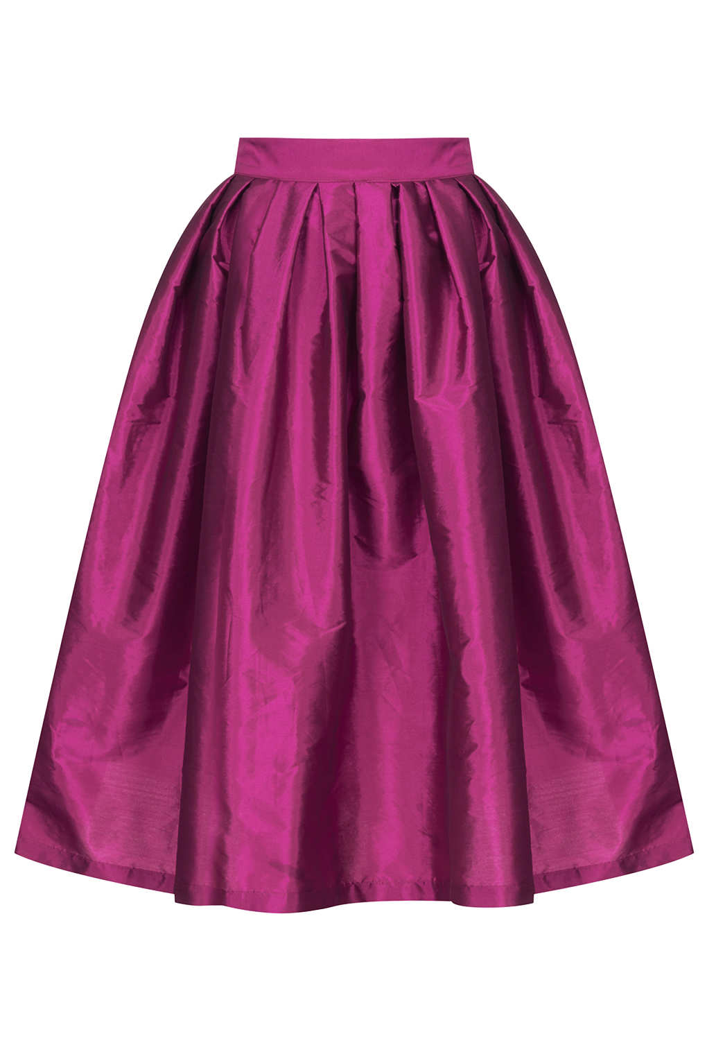 Lyst Topshop Tafetta Midi Skirt  in Pink 