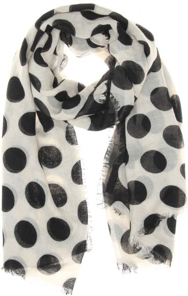Burberry Prorsum Cashmere and Silkblend Polka Dot Scarf in White ...