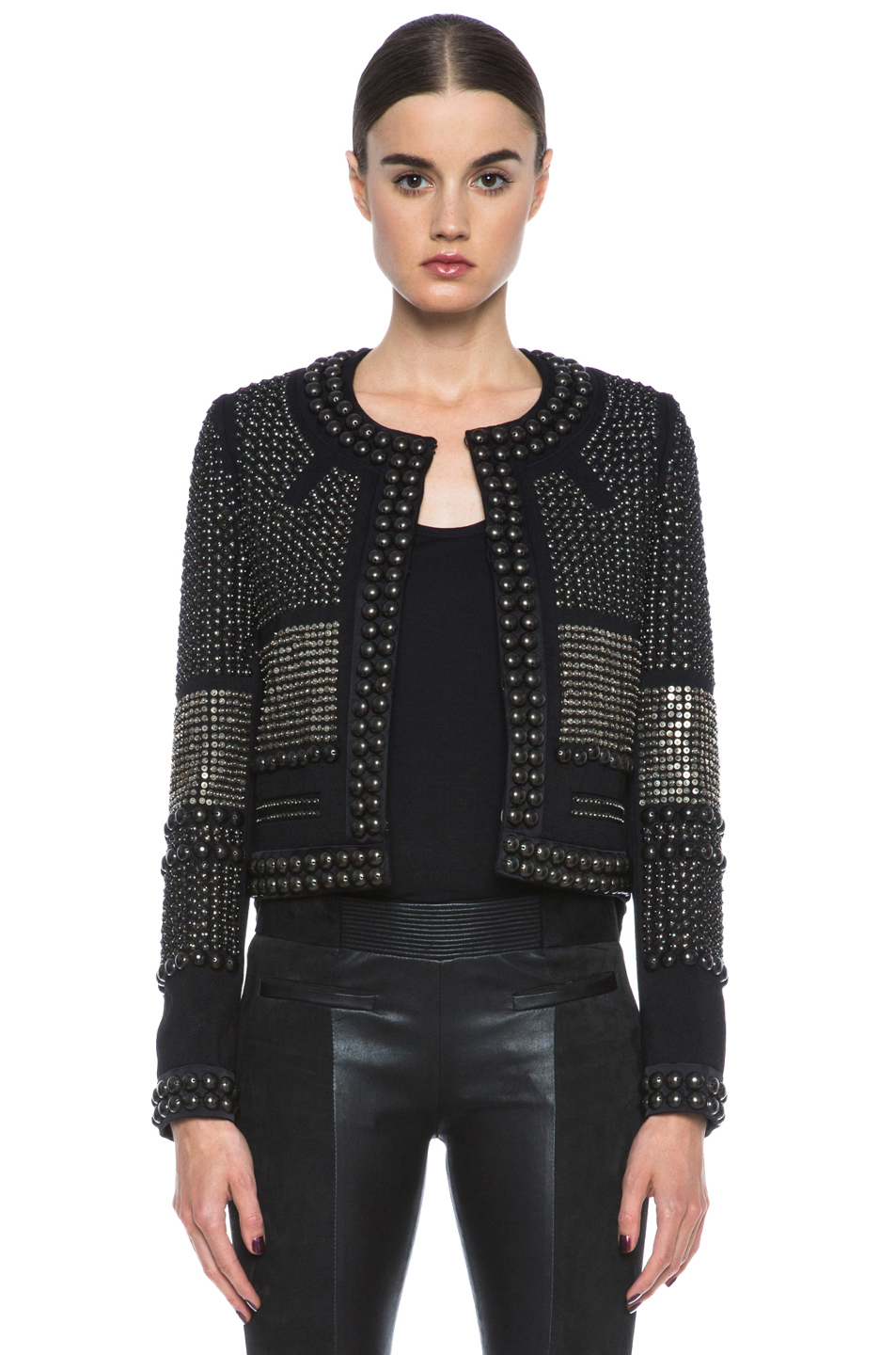 Isabel Marant Jayna Woolen and Embroidery Jacket in Black | Lyst