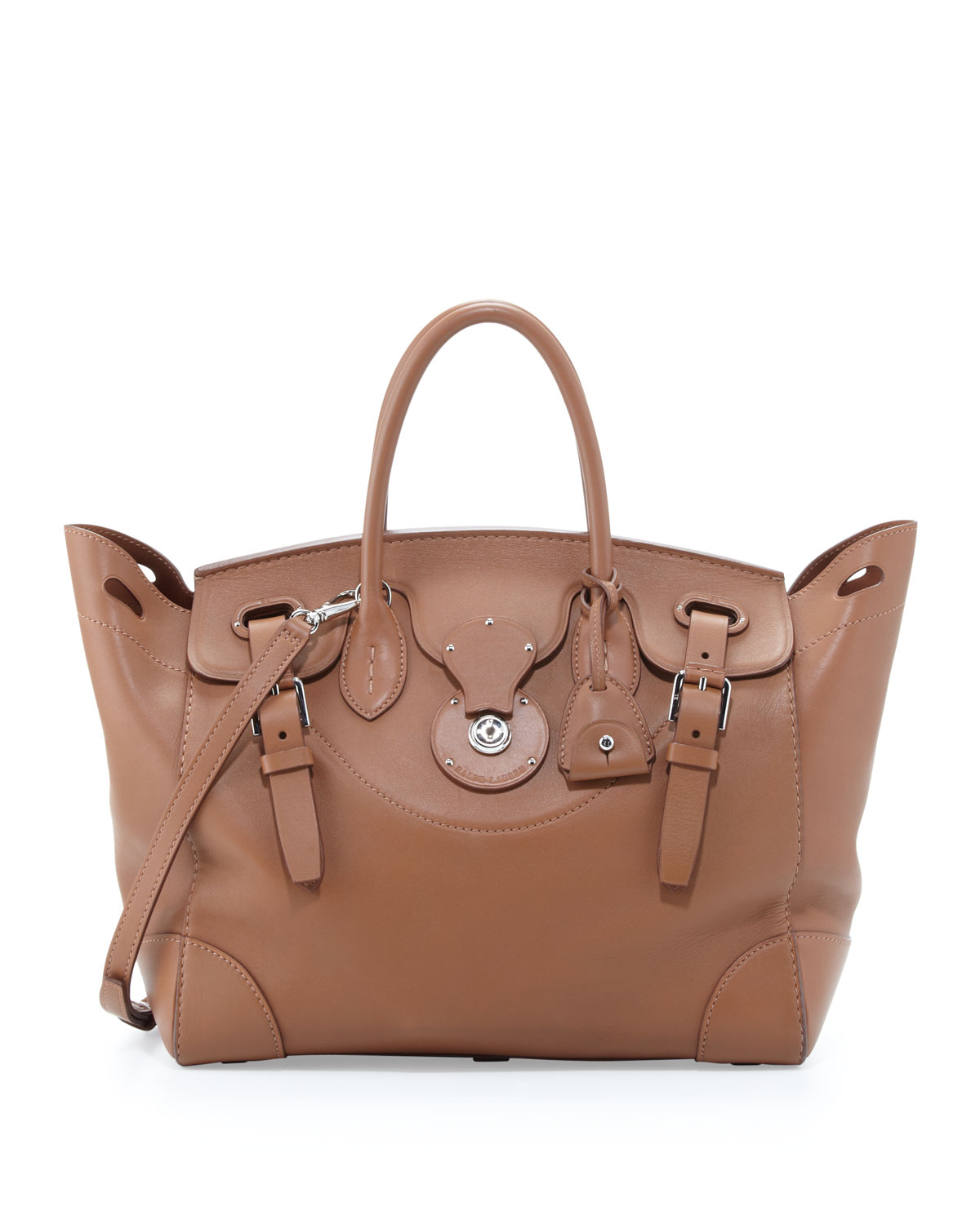 Lyst - Ralph Lauren Soft Ricky 33 Calfskin Satchel Bag Light Brown in Brown