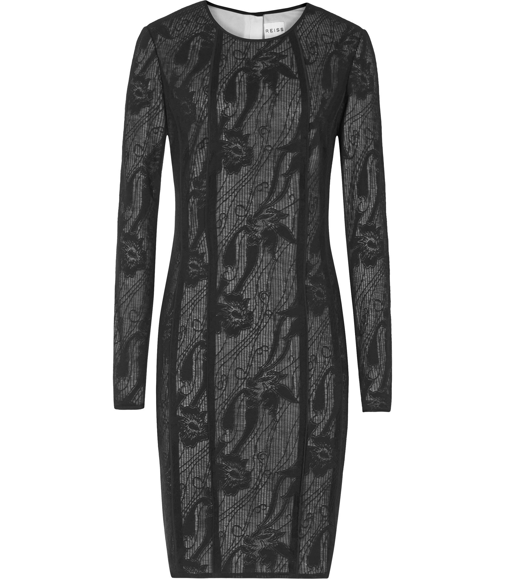 Lyst - Reiss Kitty Lace Long Sleeve Lace Dress in Black