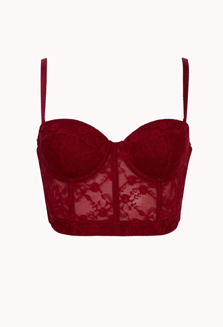 Lyst - Forever 21 Convertible Lace Corset Bra in Red