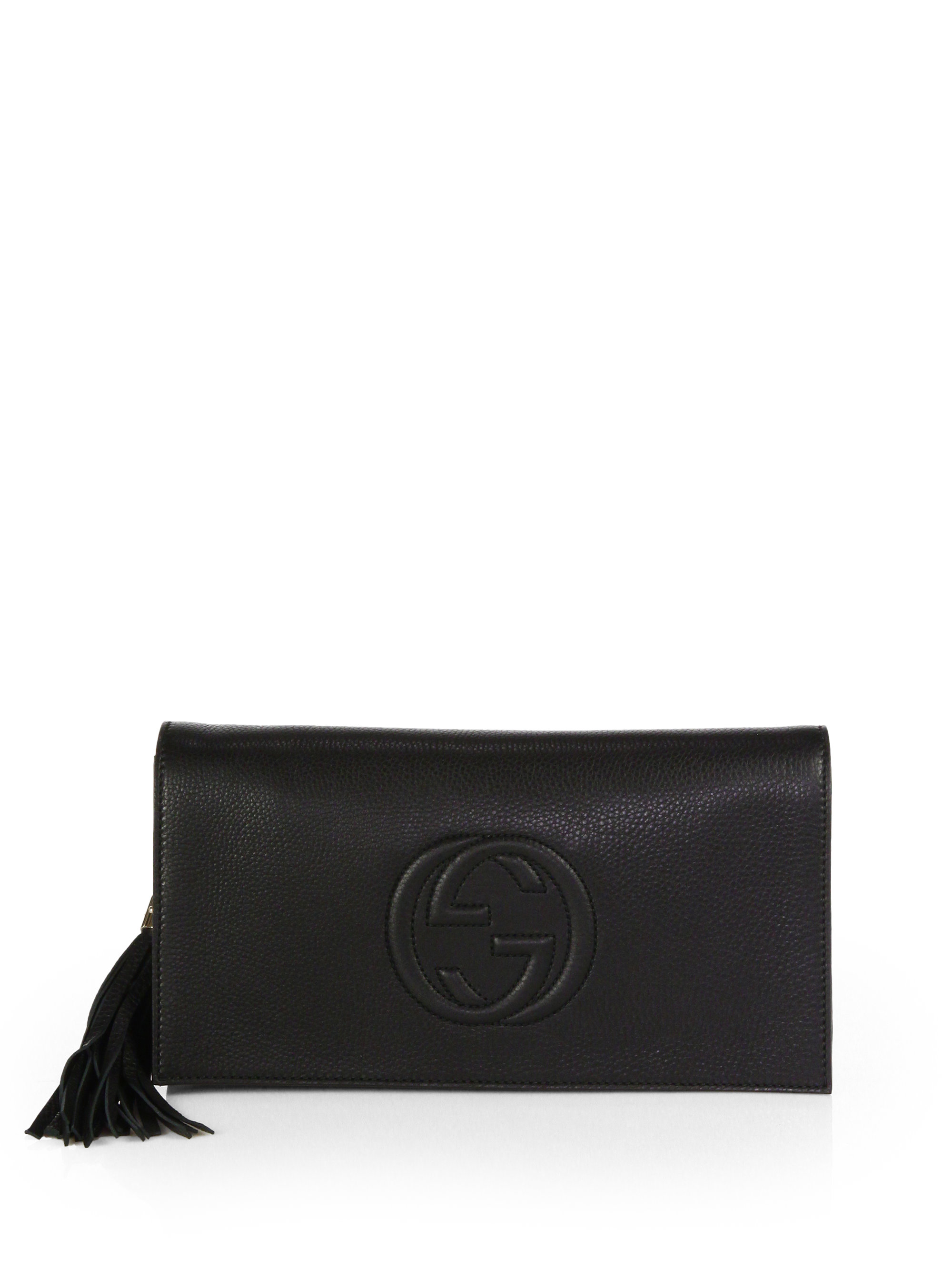 gucci black suede clutch