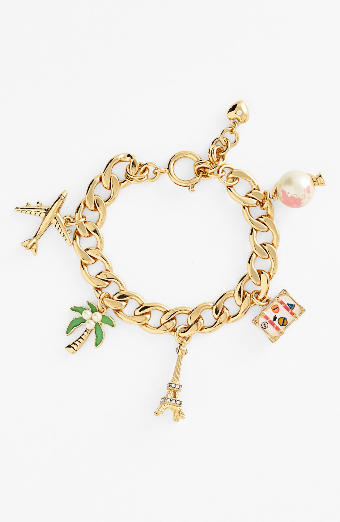 Juicy Couture Jet Set Girl Charm Bracelet in Gold (Jet Set Girl Gold ...