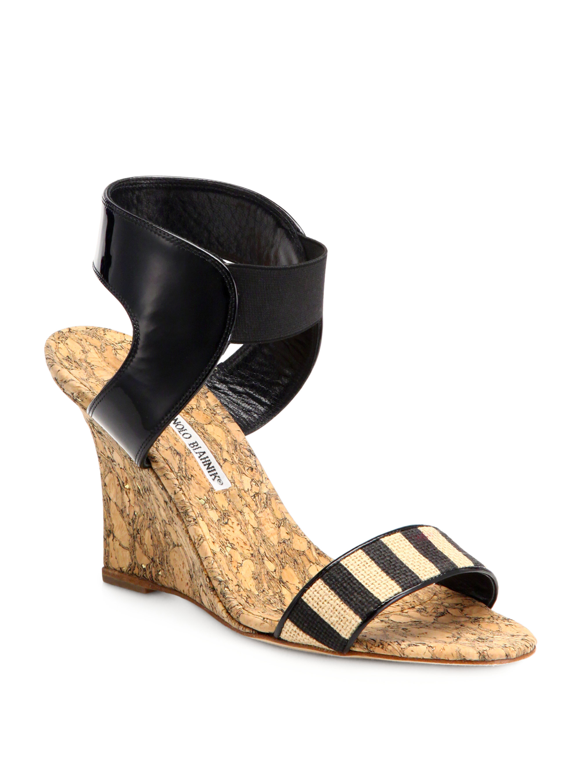 Donald j pliner Marti Crisscross Wedge Sandal in Black | Lyst