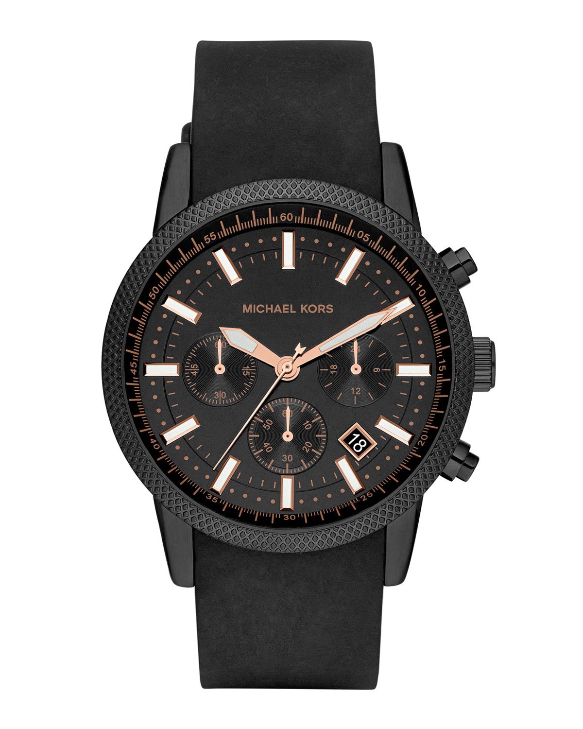 Michael kors Mens Black Silicone Scout Chronograph Watch in Black for