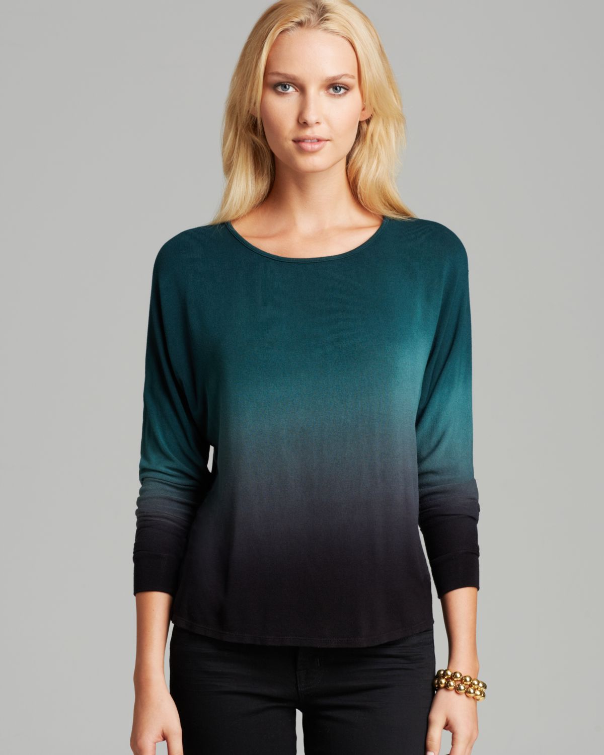 Red Haute Sweater Split Back Ombre in Green (Green/Black) | Lyst