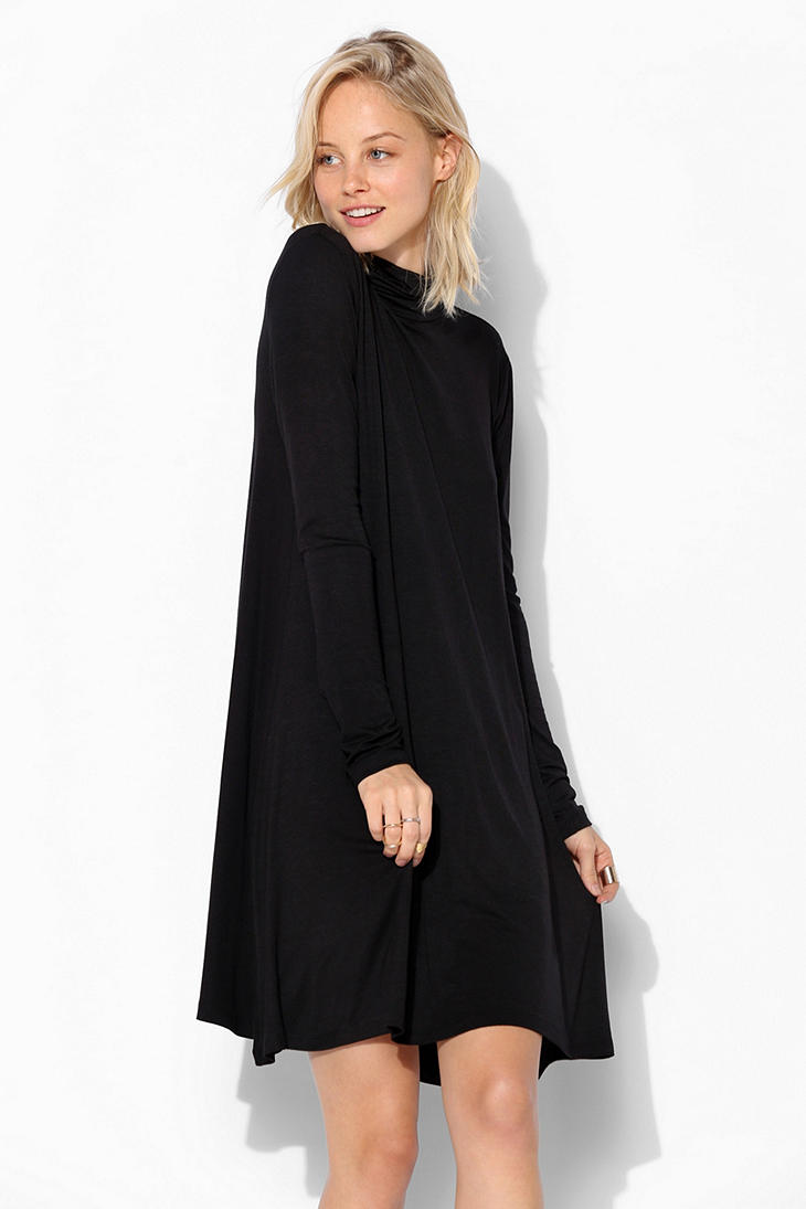 Urban Outfitters Sparkle Fade Knit Turtleneck Swing Dress in Black - Lyst