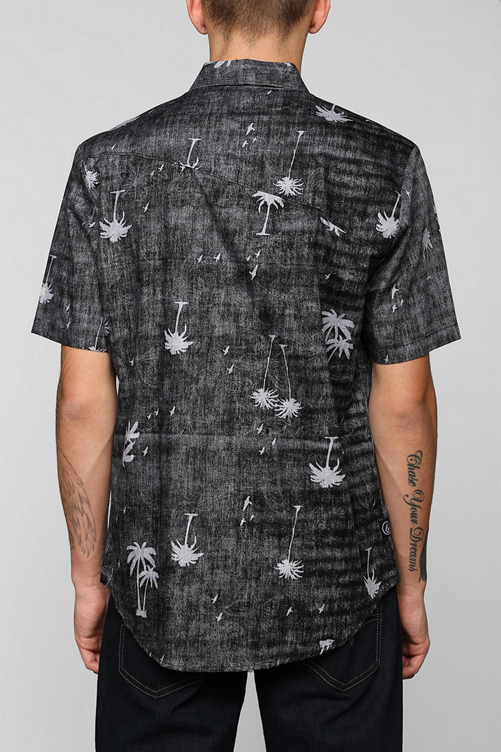 Lyst - Urban Outfitters Volcom Palms Button Down Shirt in Black for Men
