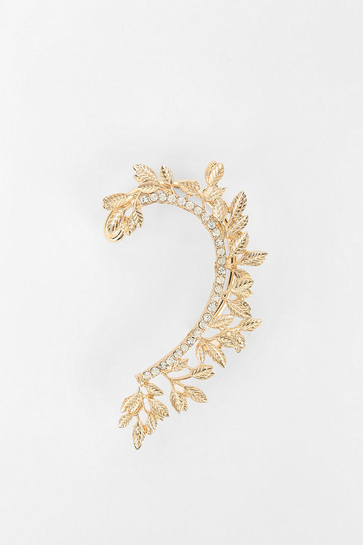 Gold Cuff Earring Best All Photos Kamilmaciol Com Lyst Urban Outers Rhinestone Vine Cuff Earrings In Metallic Earring Gold