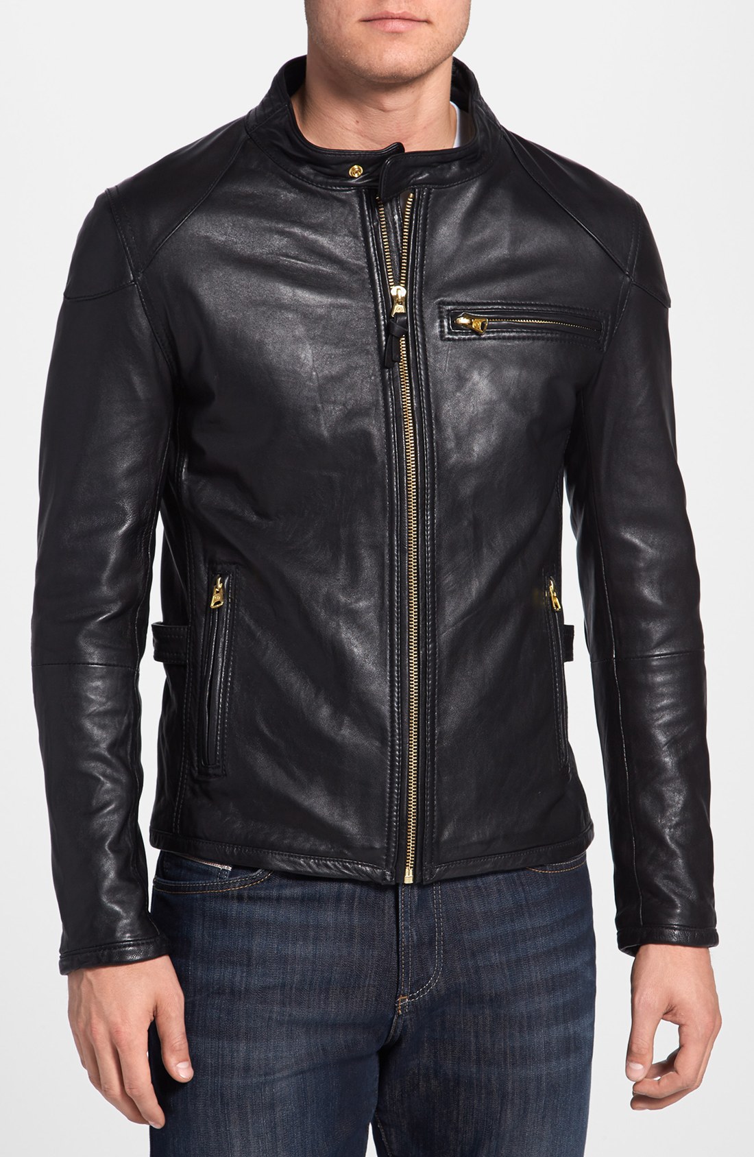 7 Diamonds Rambler Leather Moto Jacket in Black for Men | Lyst