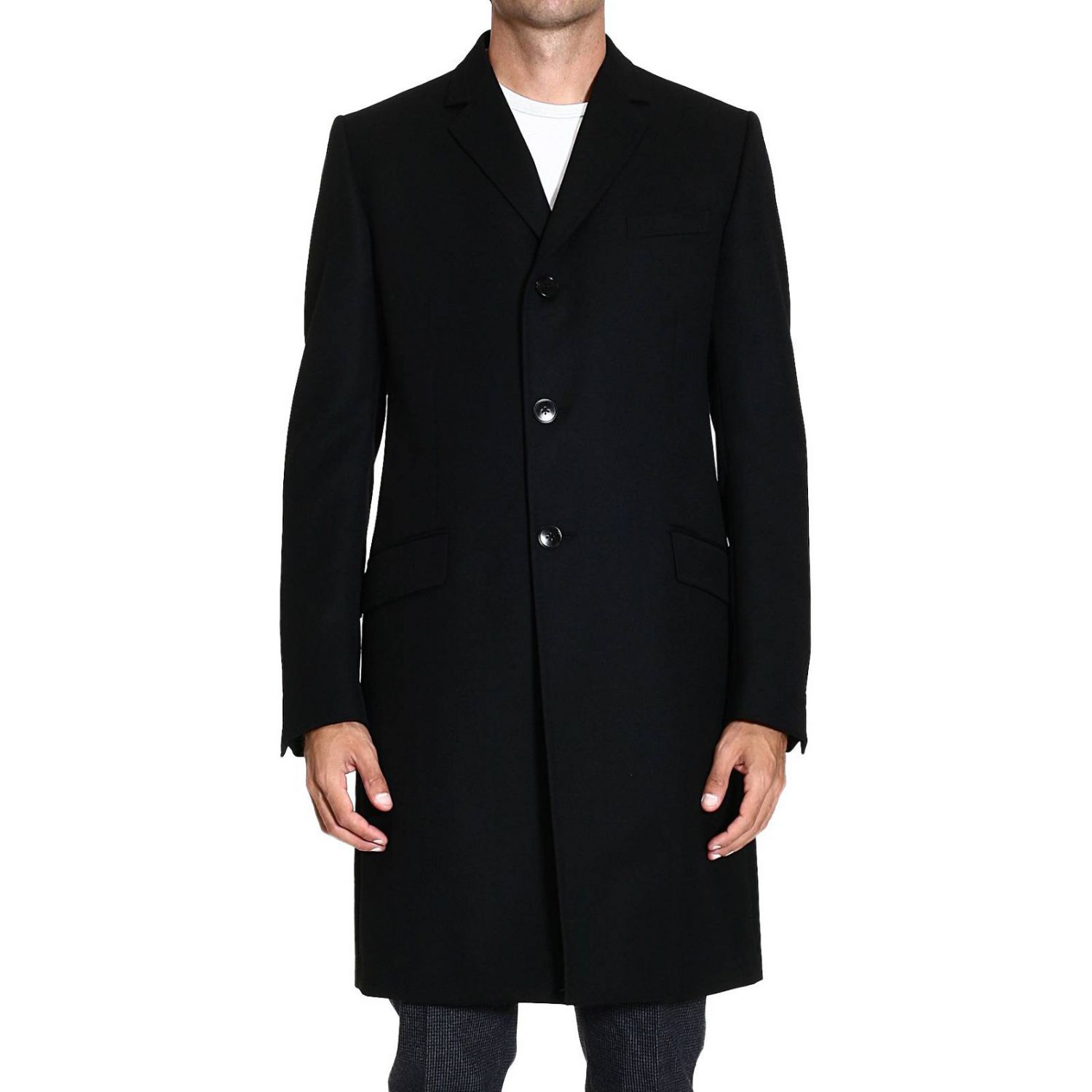 Gucci Coat 3b Classic Wool in Black for Men | Lyst