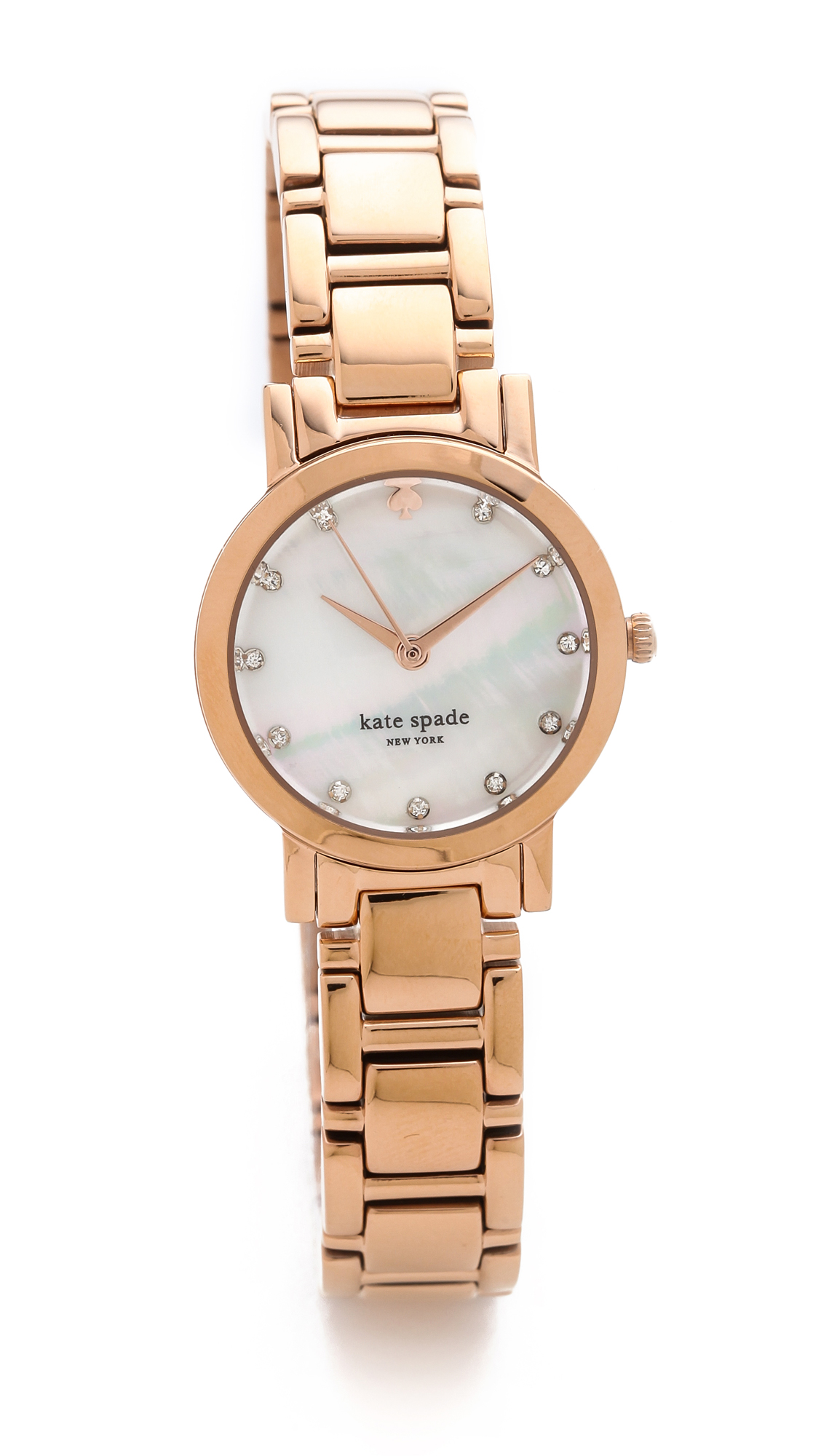 Kate Spade Gramercy Mini Crystal Marker Watch in Gold (Rose Gold) | Lyst