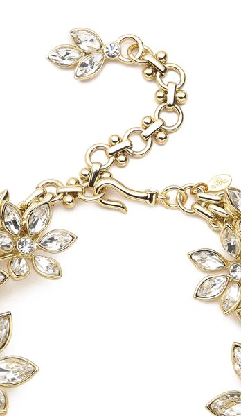 Lee Angel Jewelry Multi Flower Statement Necklace in Beige (Crystal) | Lyst