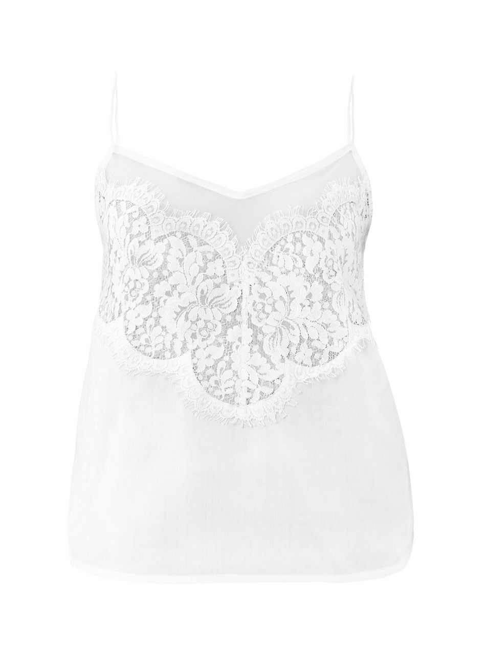 Lover Lace Cotton Camisole in White | Lyst