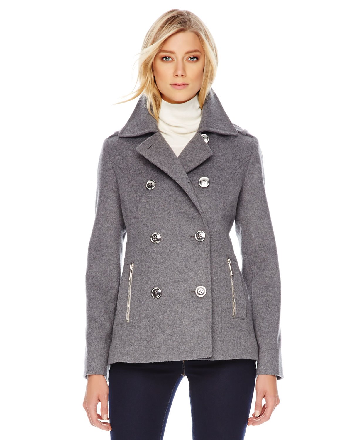 Lyst - Michael Michael Kors Woolcashmere Pea Coat in Gray for Men