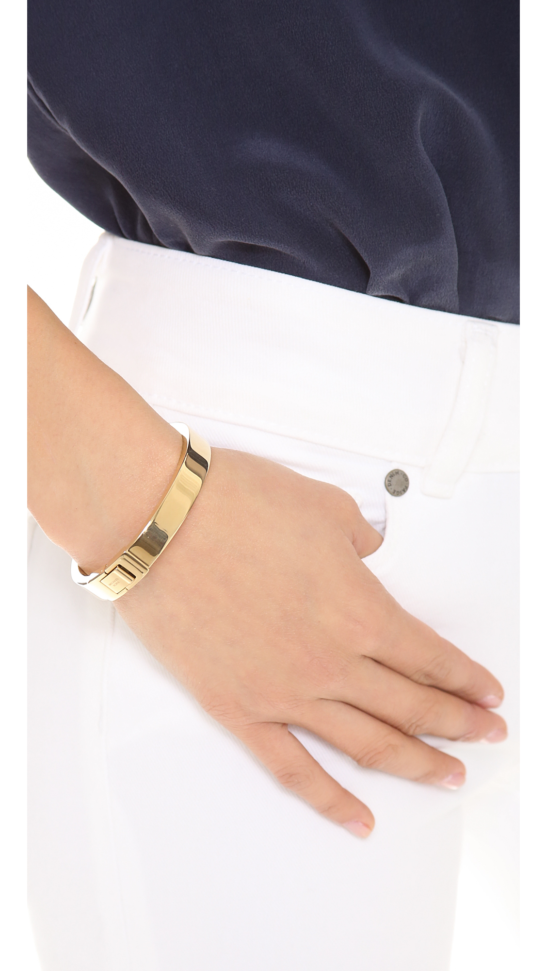 Lyst Michael Kors Hinged Bangle Bracelet Gold In Metallic Gallery