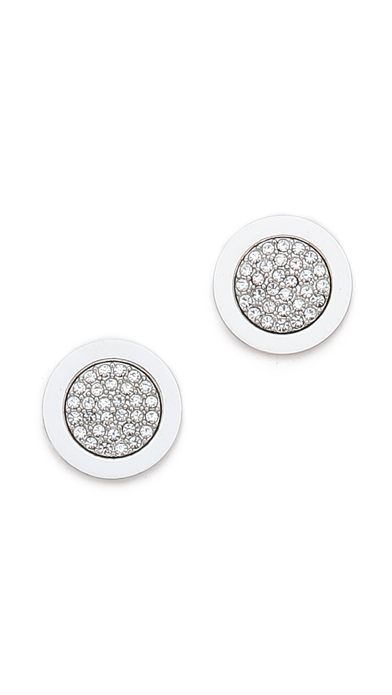 Michael Kors Pave Slice Stud Earrings Silver In Metallic Lyst Gallery