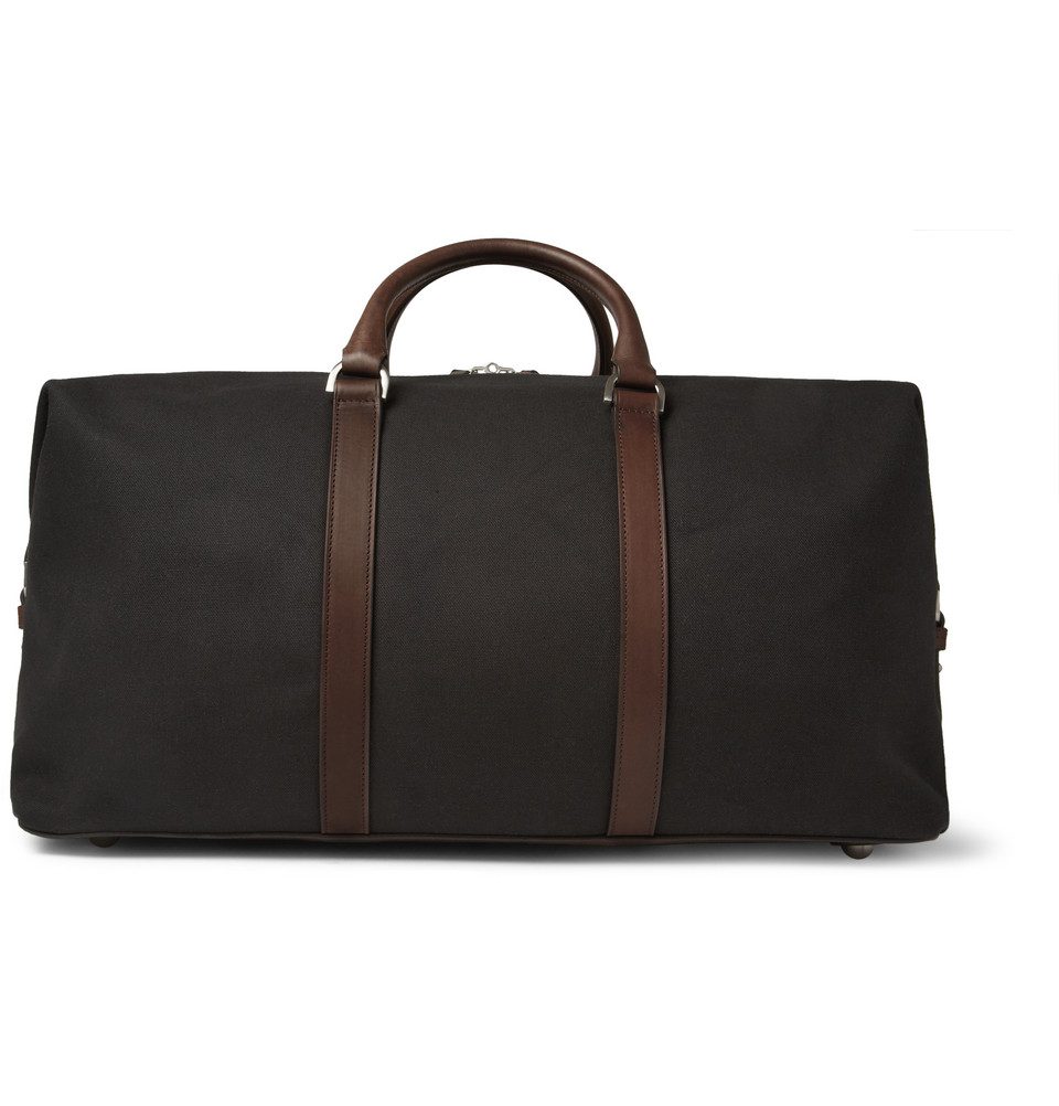 Lyst - Mulberry Clipper Leather-Trimmed Canvas Holdall Bag in Black for Men