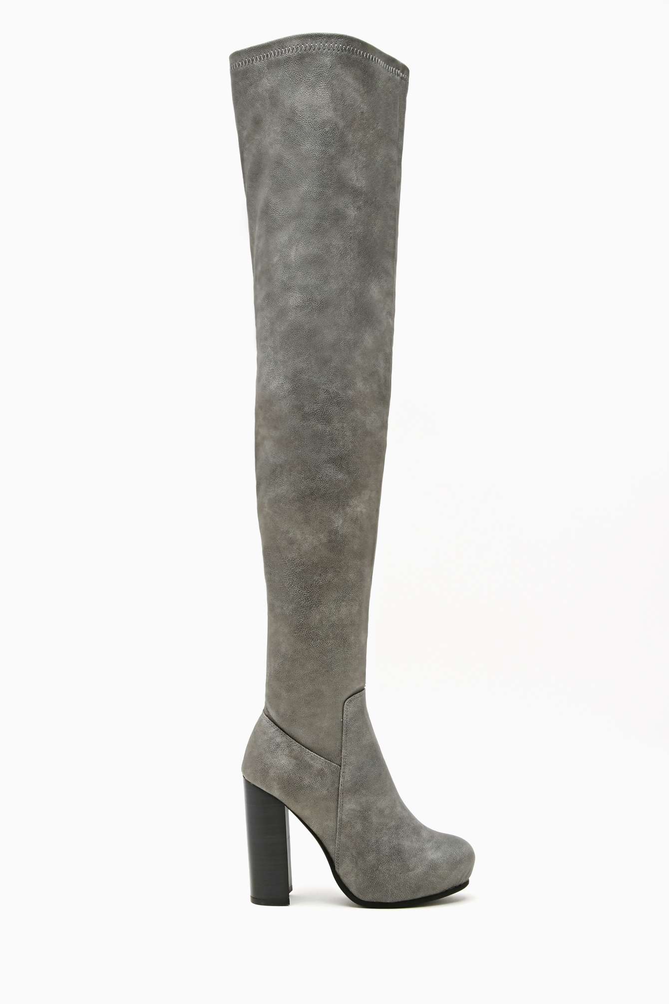 grey thigh high boots uk