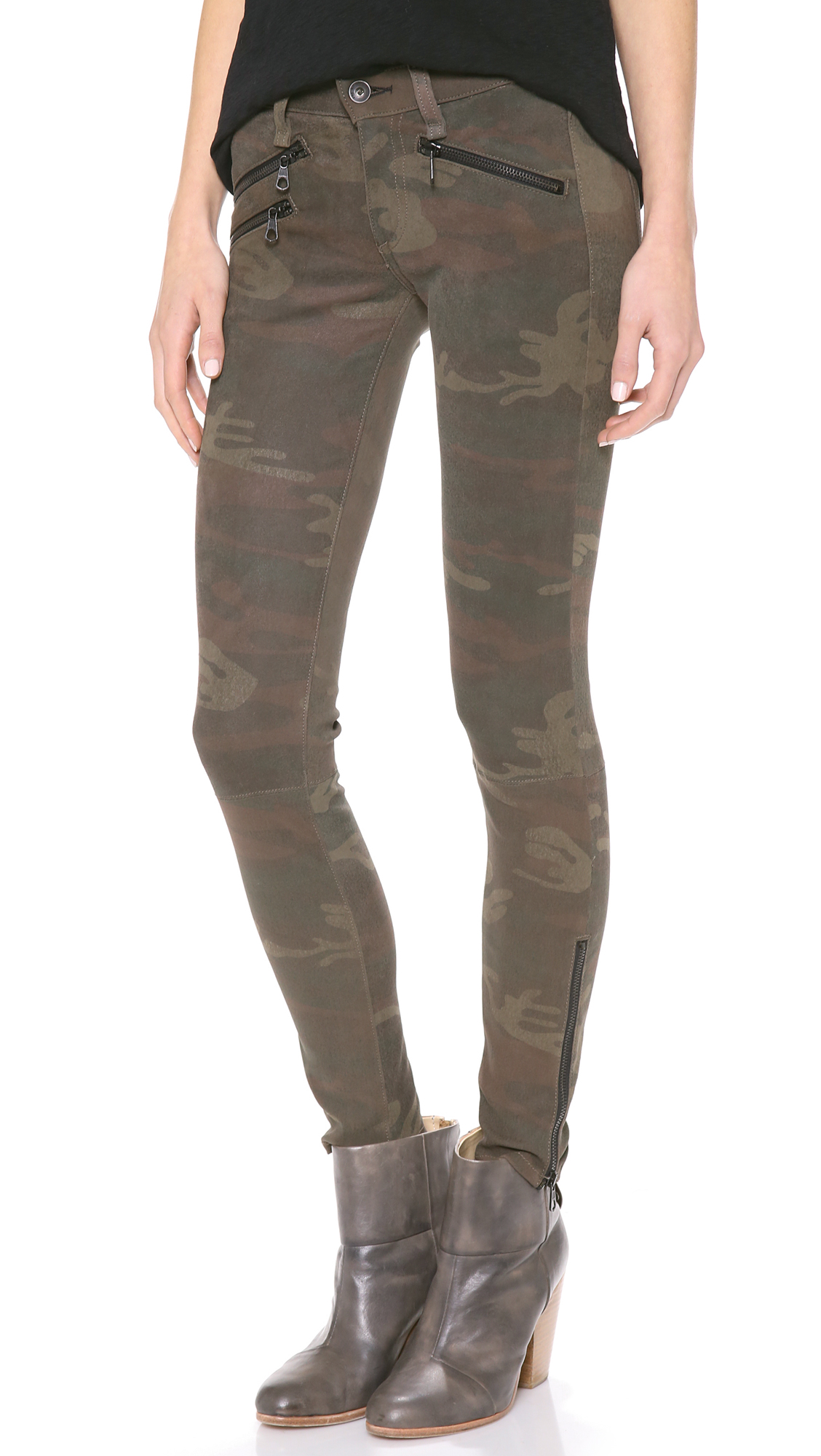 Lyst - Rag & Bone Rbw 23 Leather Camo Pants in Gray