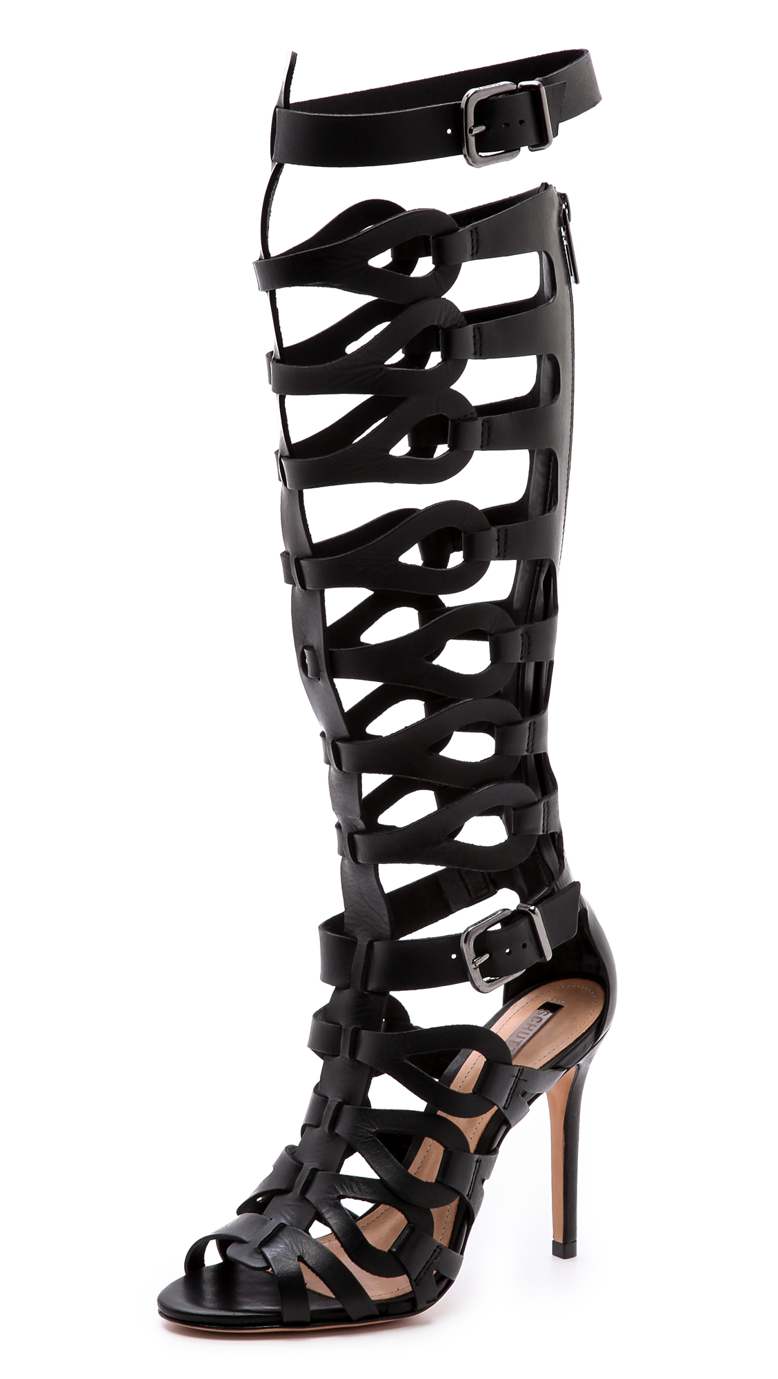 Lyst - Schutz Eirini Cutout Tall Gladiator Sandals in Black