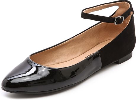 Splendid Isabel Ankle Strap Flats in Black | Lyst