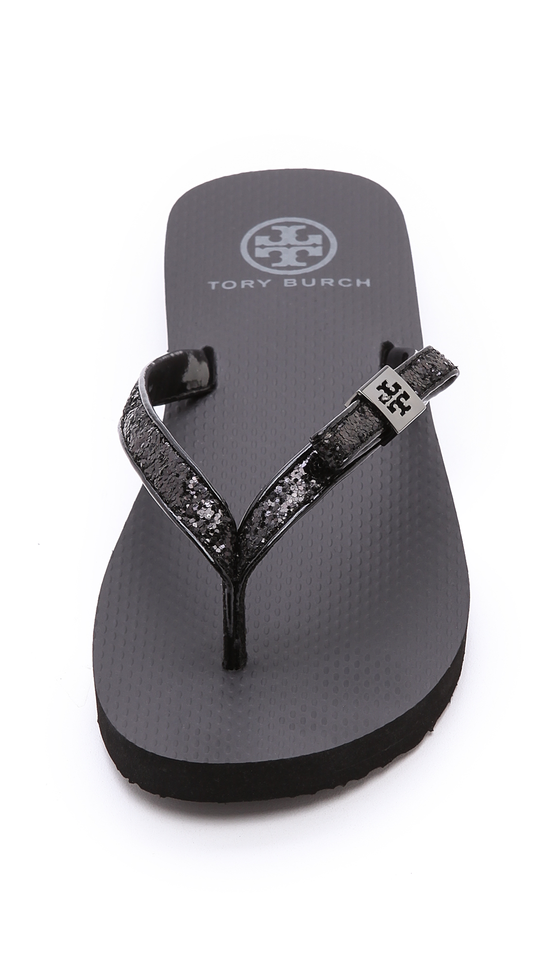 Lyst - Tory Burch Carey Flip Flops in Black