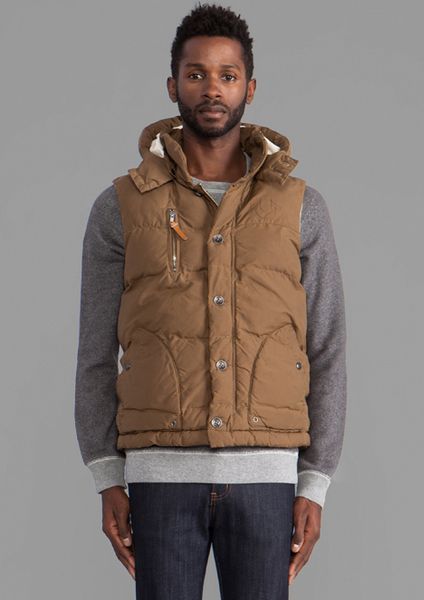 True Religion Waxed Canvas Puffer Vest in Chocolate in Brown for Men ...