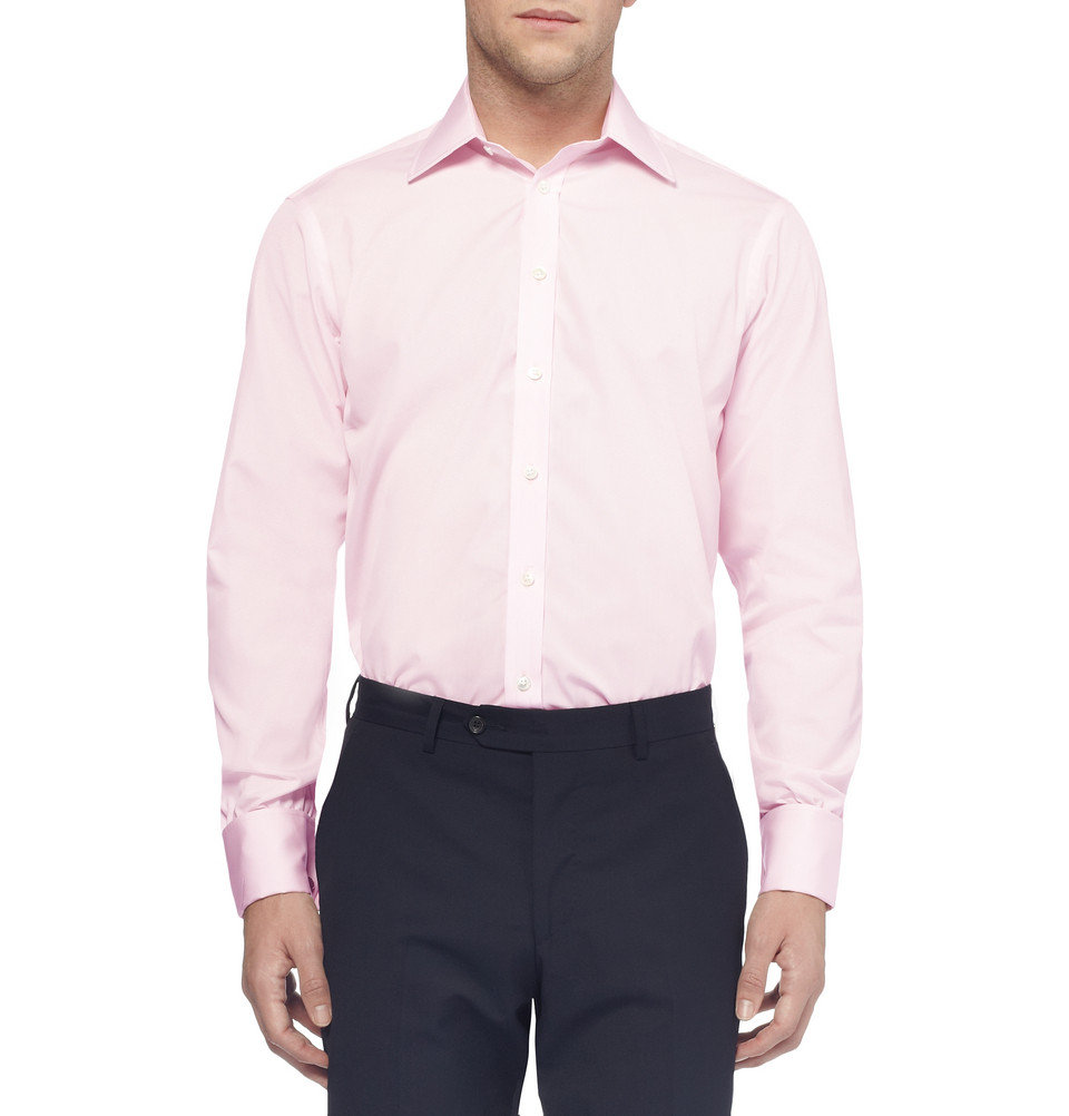 Turnbull & asser Pink Double-cuff Cotton Shirt in Pink for Men | Lyst