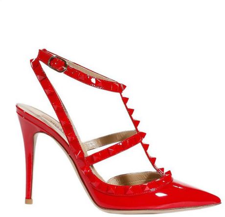 Valentino Shoes Heel 10 Rockstud Patent Leather Studs in Red | Lyst