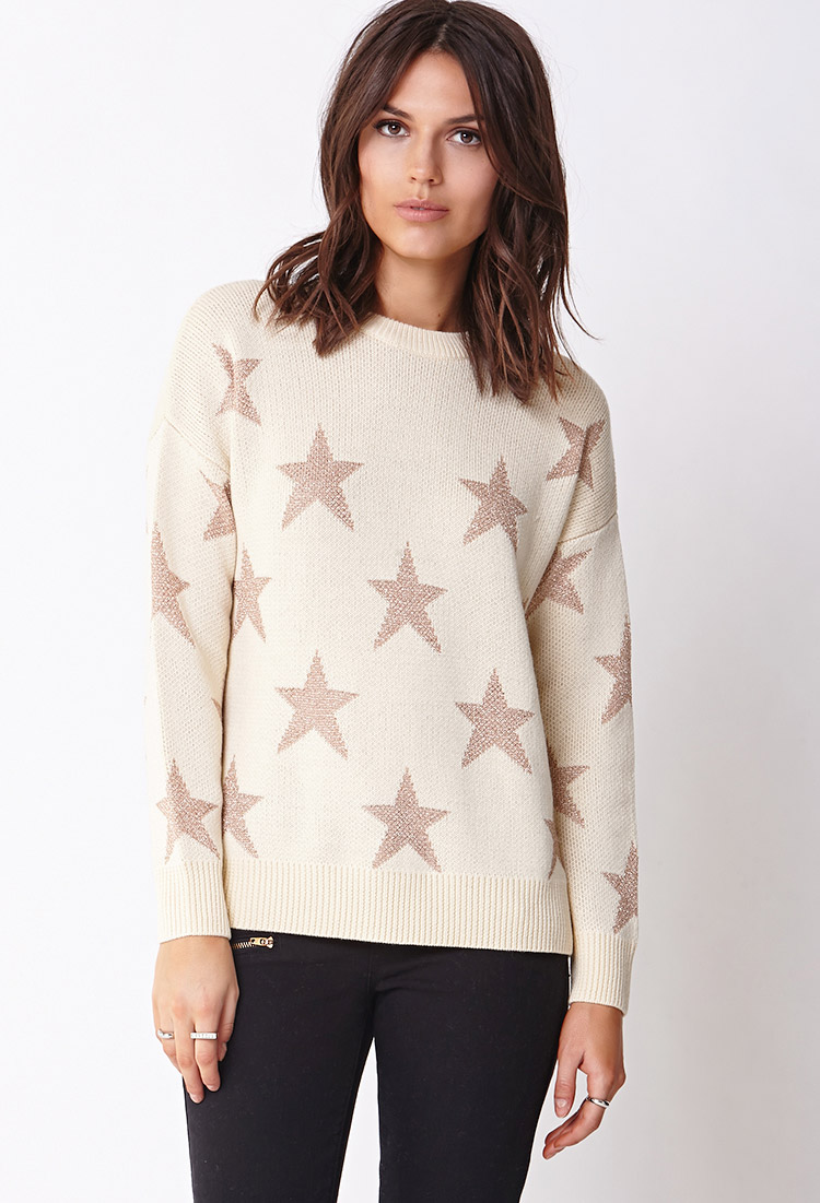 Forever 21 Shining Star Sweater in Metallic | Lyst