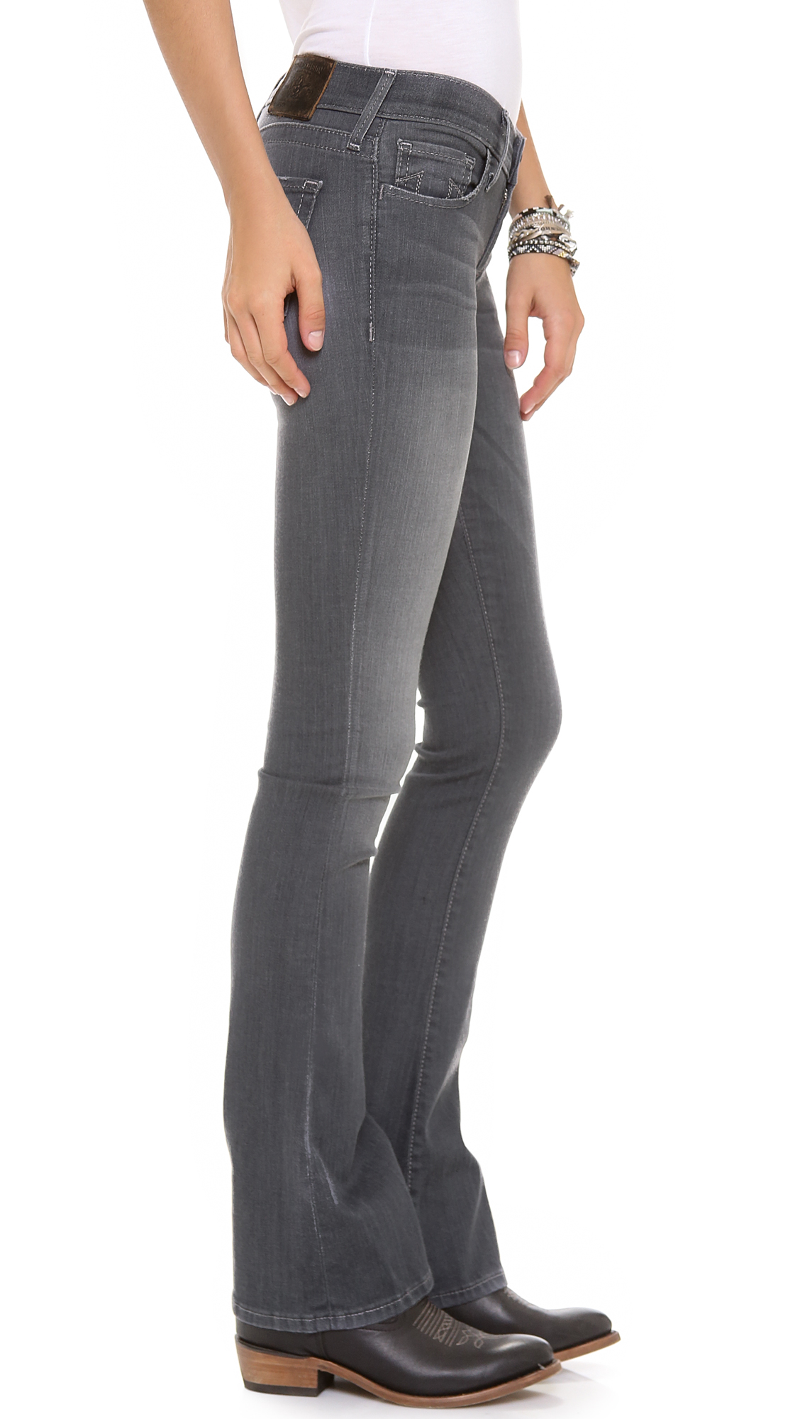 True religion Lexi Mini Boot Cut Jeans in Gray Lyst