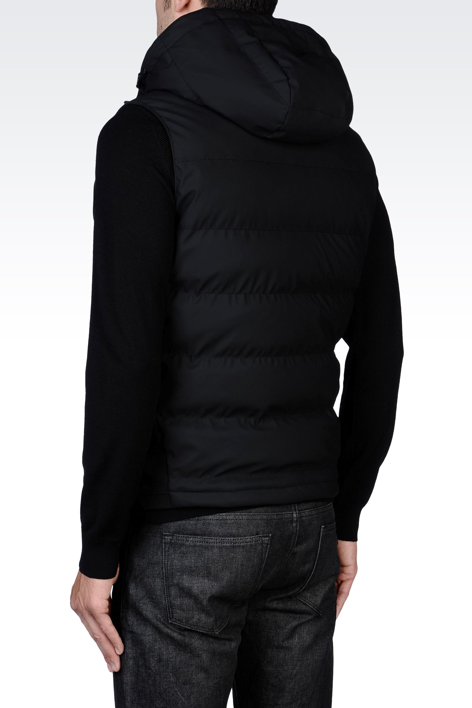 Armani Padded Vest in Black for Men | Lyst