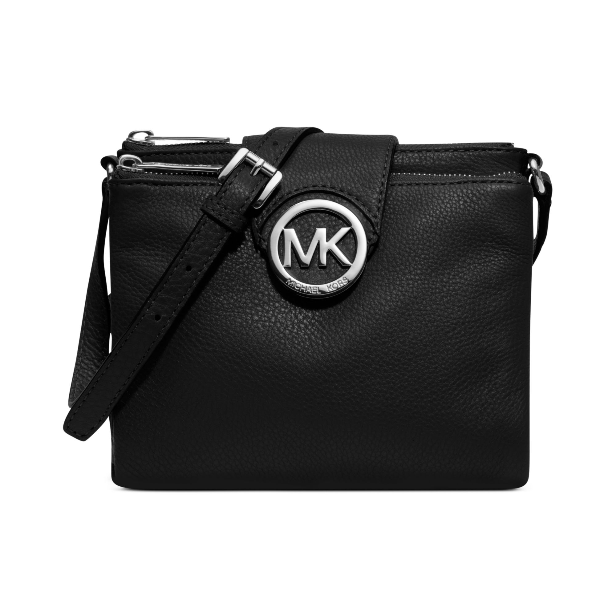 Michael Kors Michael Fulton Large Crossbody in Black (BLACK/SILVER) | Lyst