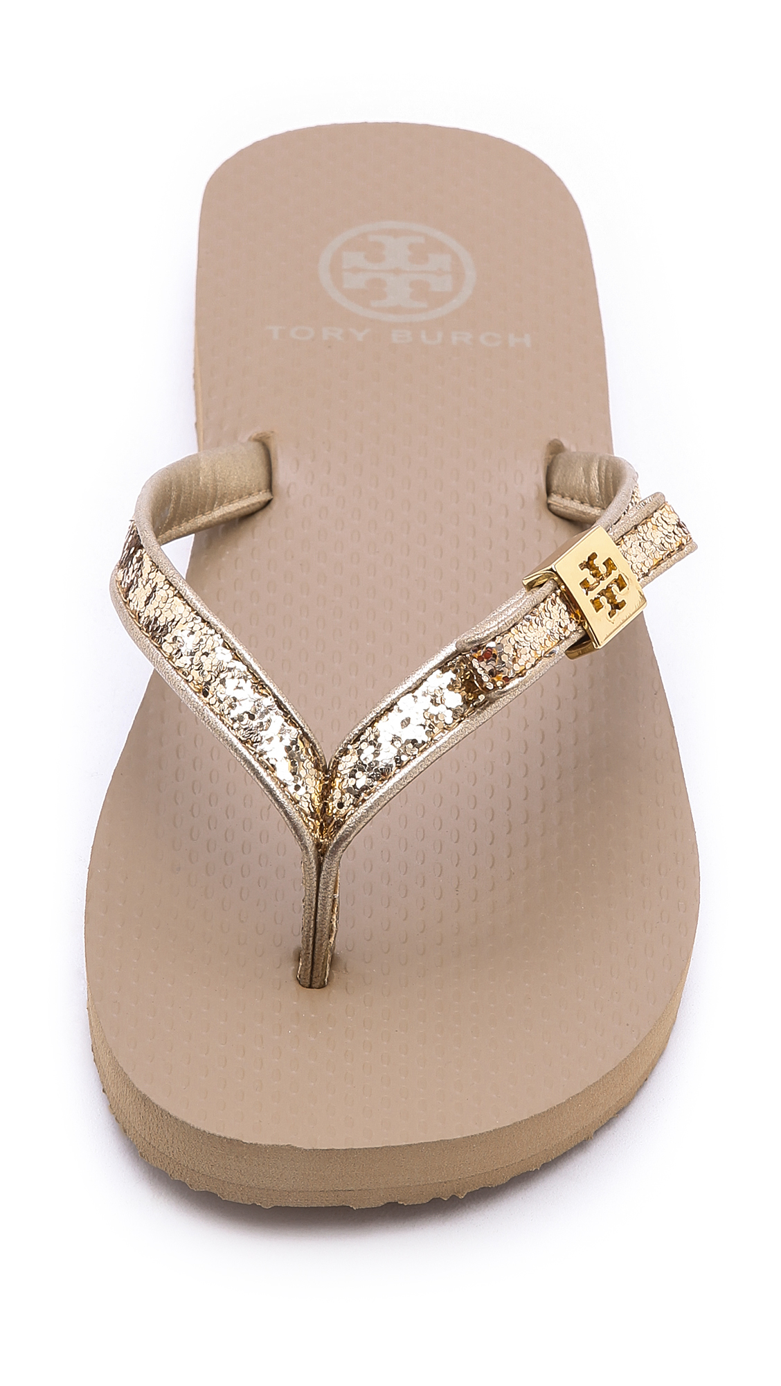 rose gold tory burch flip flops