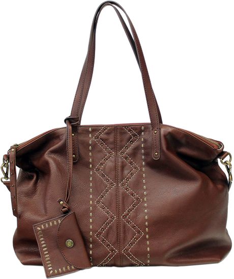 Lucky Brand Satucket Leather Tote Bag in Brown | Lyst