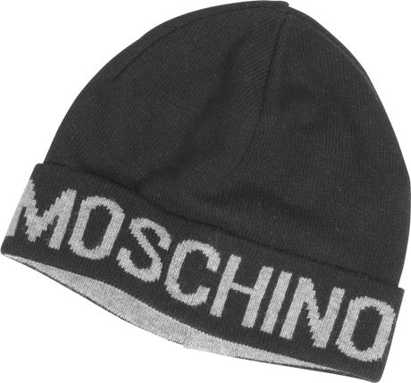 Moschino Black Signature Wool Blend Hat in Black for Men | Lyst