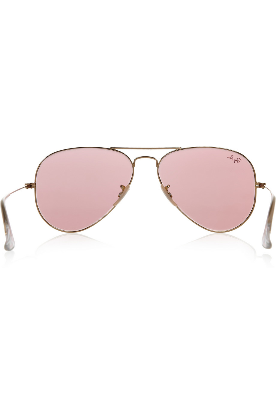 Ray Ban Aviator Mirrored Metal Sunglasses In Pink Lyst 