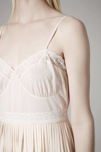 Topshop Pale Pink Slip Dress in White (PALE PINK) | Lyst