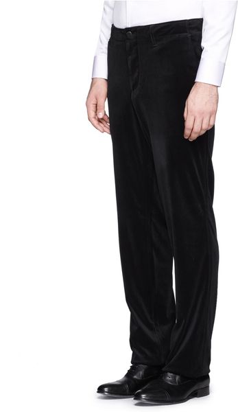 Armani Velvet Pants in Black for Men | Lyst