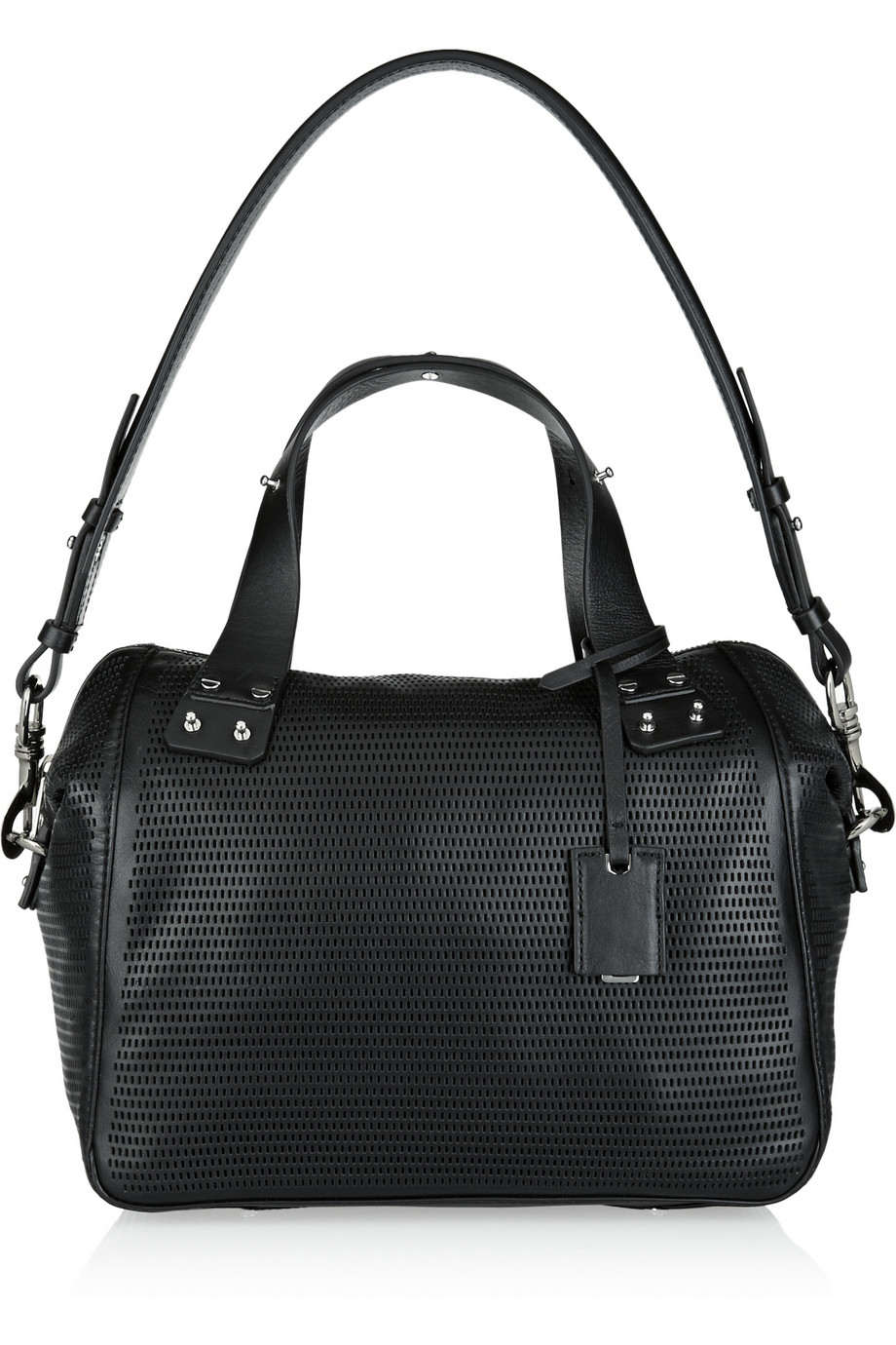 Mcq Redchurch Perforated Leather Shoulder Bag in Black | Lyst