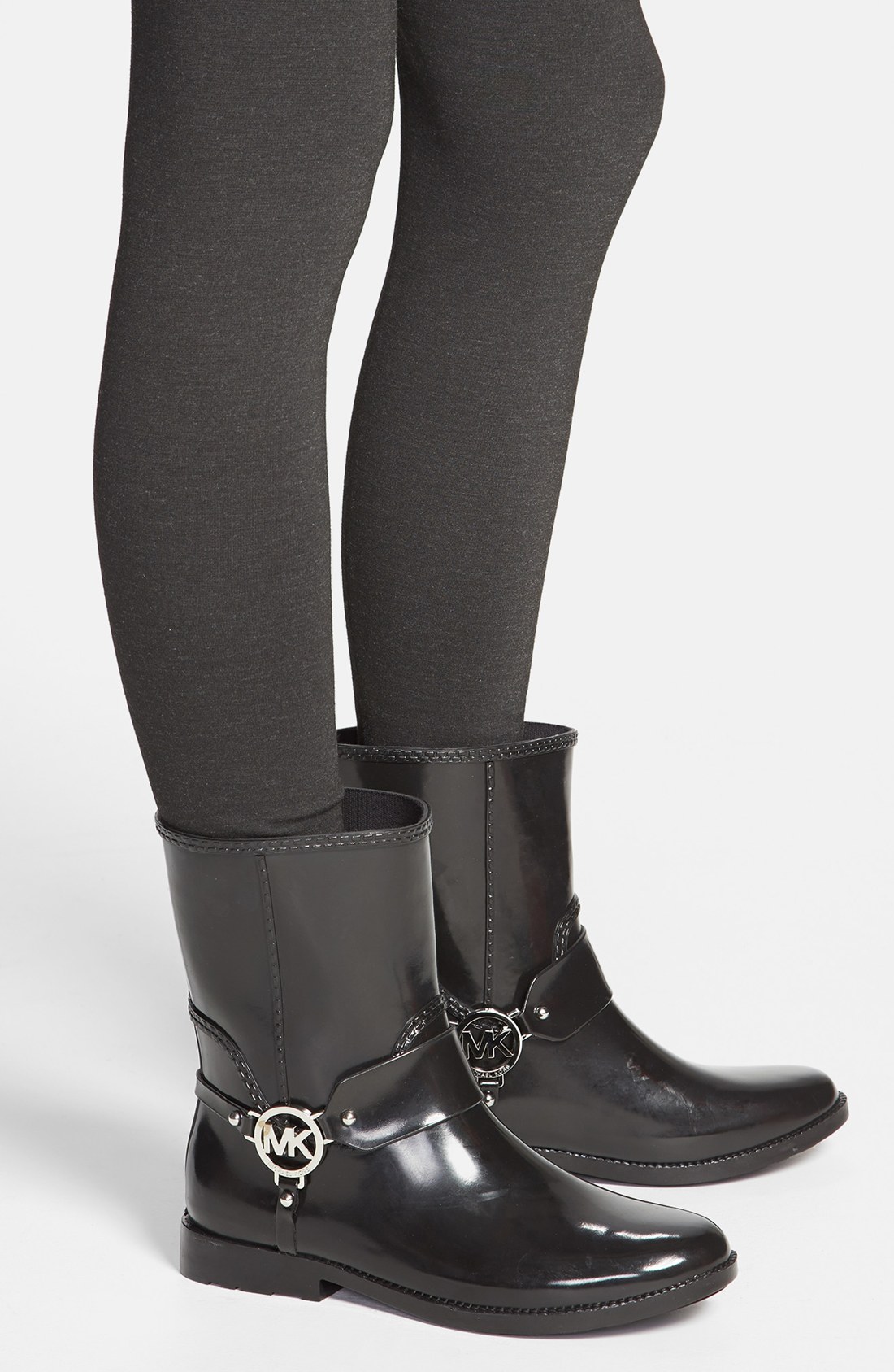 michael kors short black rain boots