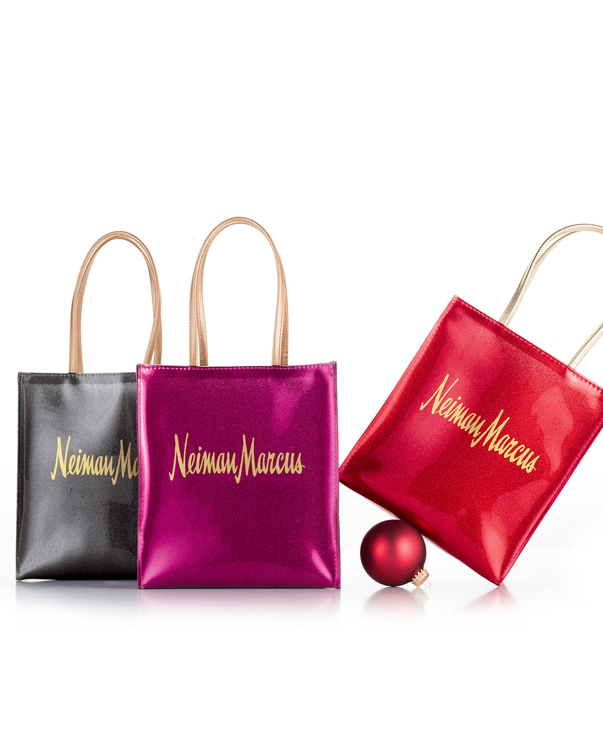 Neiman Marcus Small Glitter Tote in Pink - Lyst