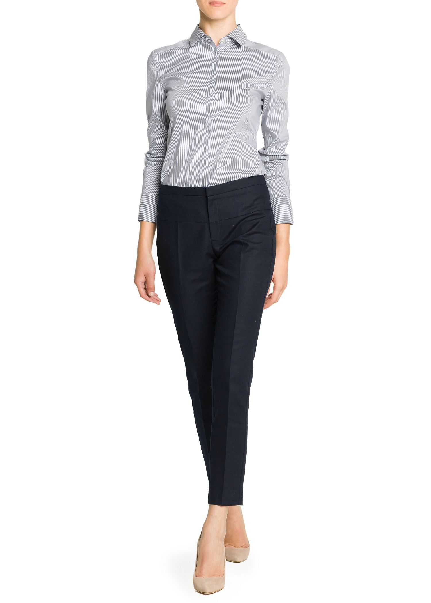 womens navy cotton trousers