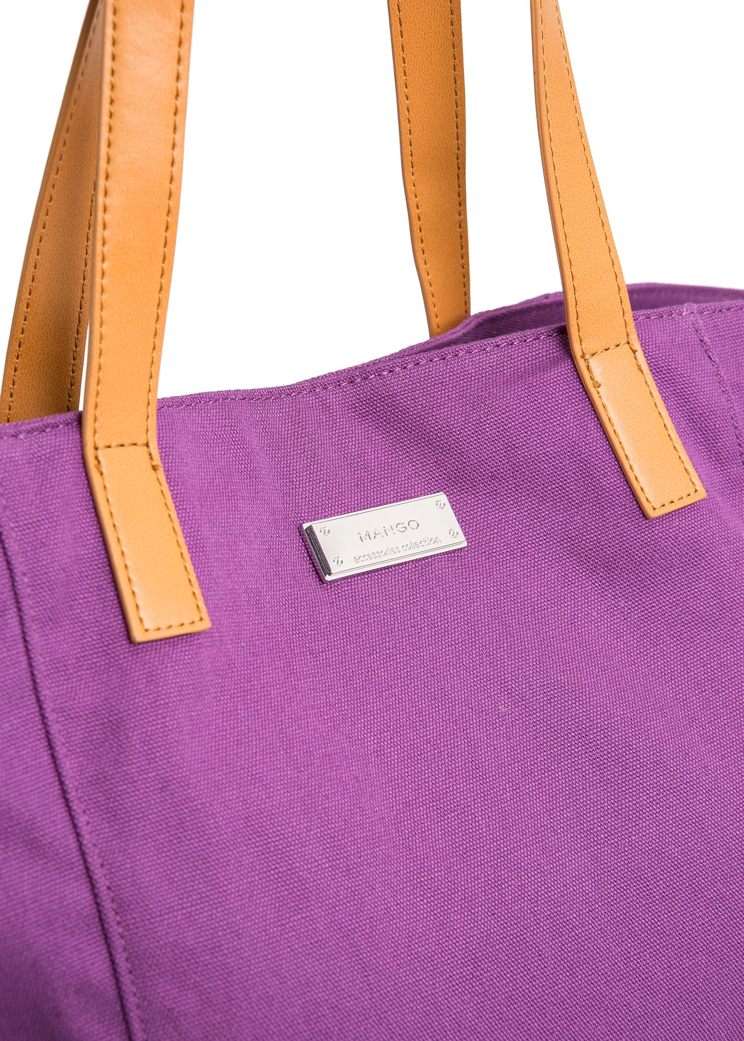 Lyst Mango Canvas Shopper Bag in Purple