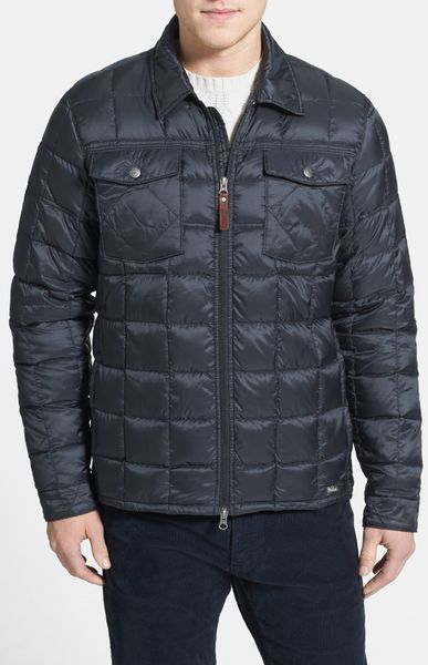 Woolrich Exposure Packable Quilted Down Shirt Jacket in Black for Men ...