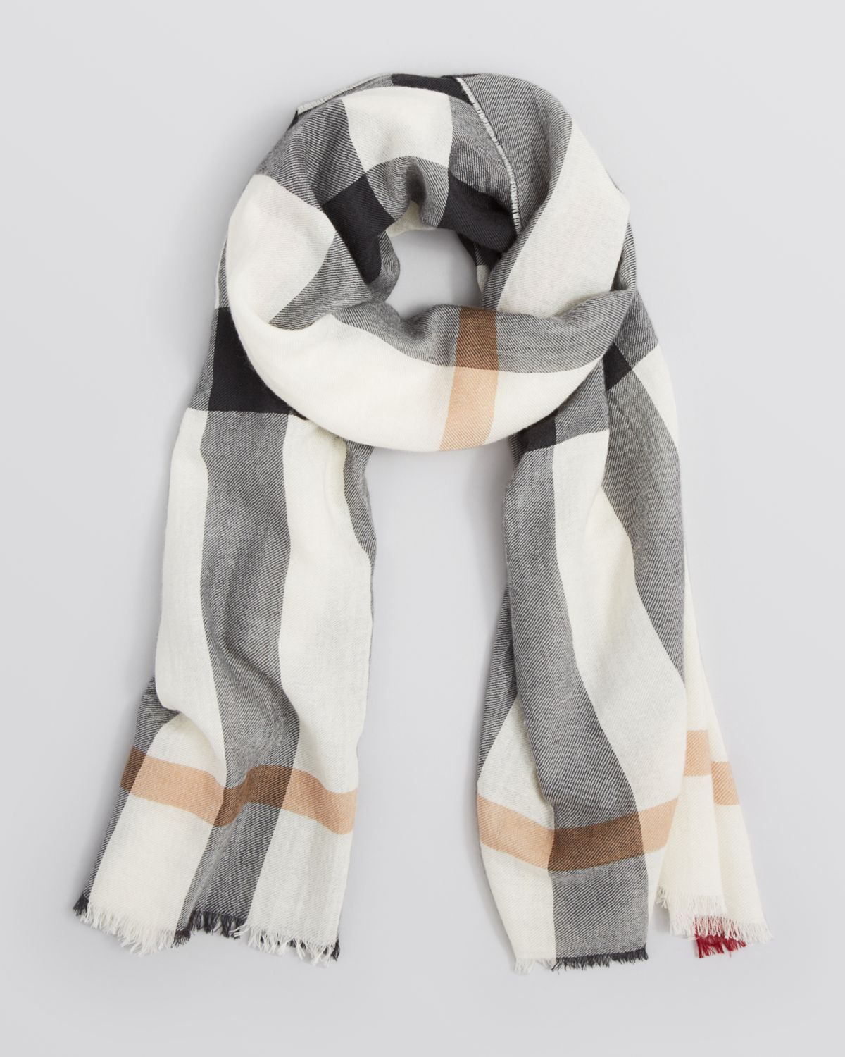 Lyst - Burberry Luxe Fine Cashmere Scarf in White