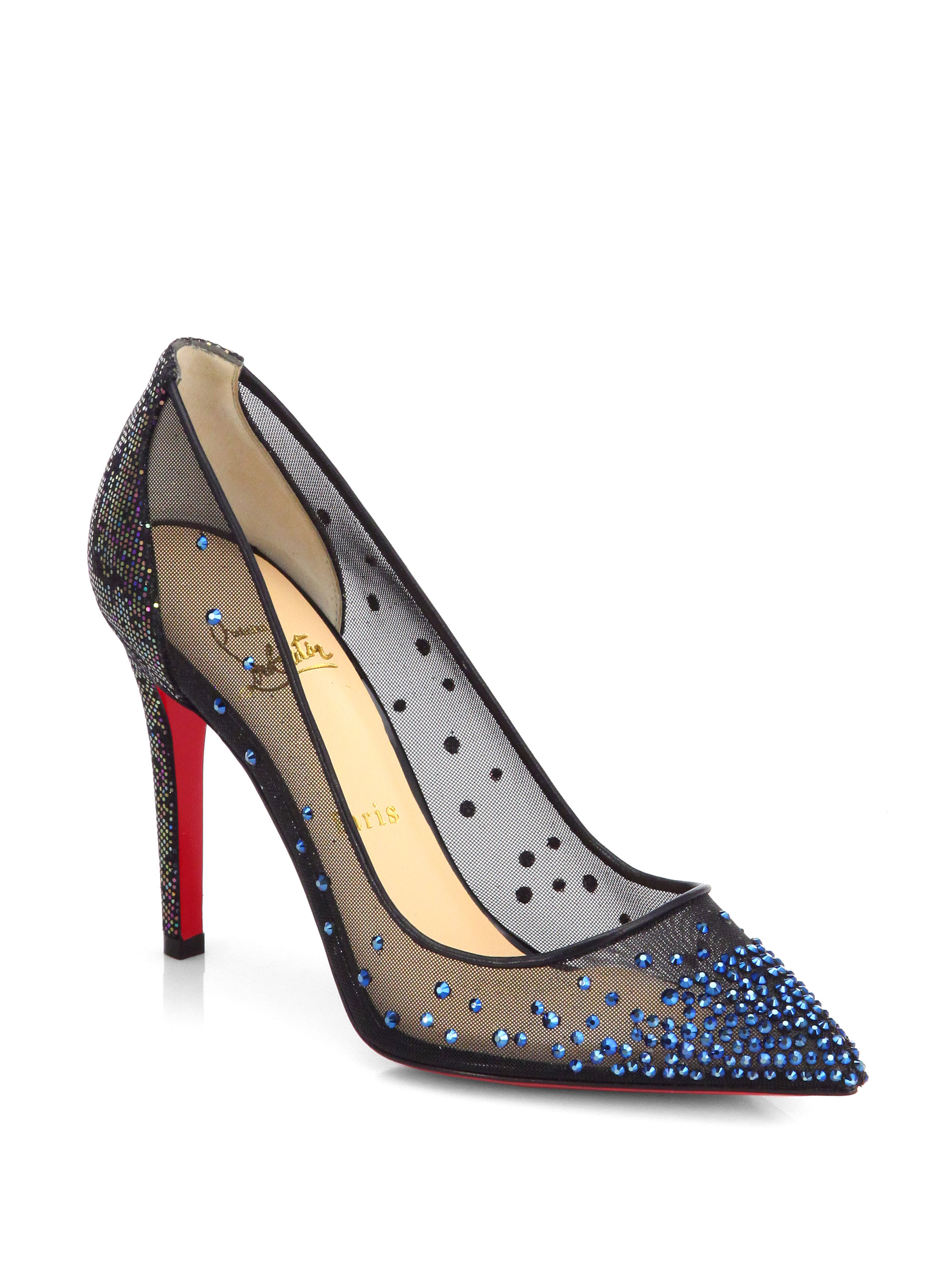 Lyst - Christian Louboutin Body Strass Spotlight Pumps in Blue